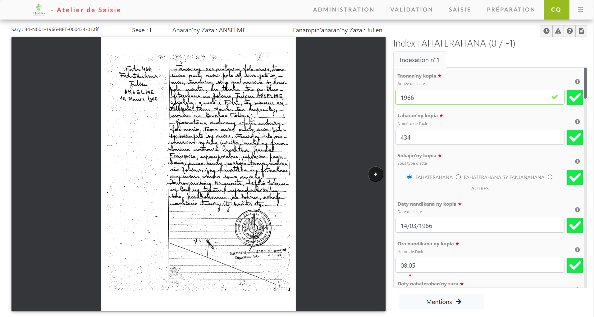 Système de contrôle qualité